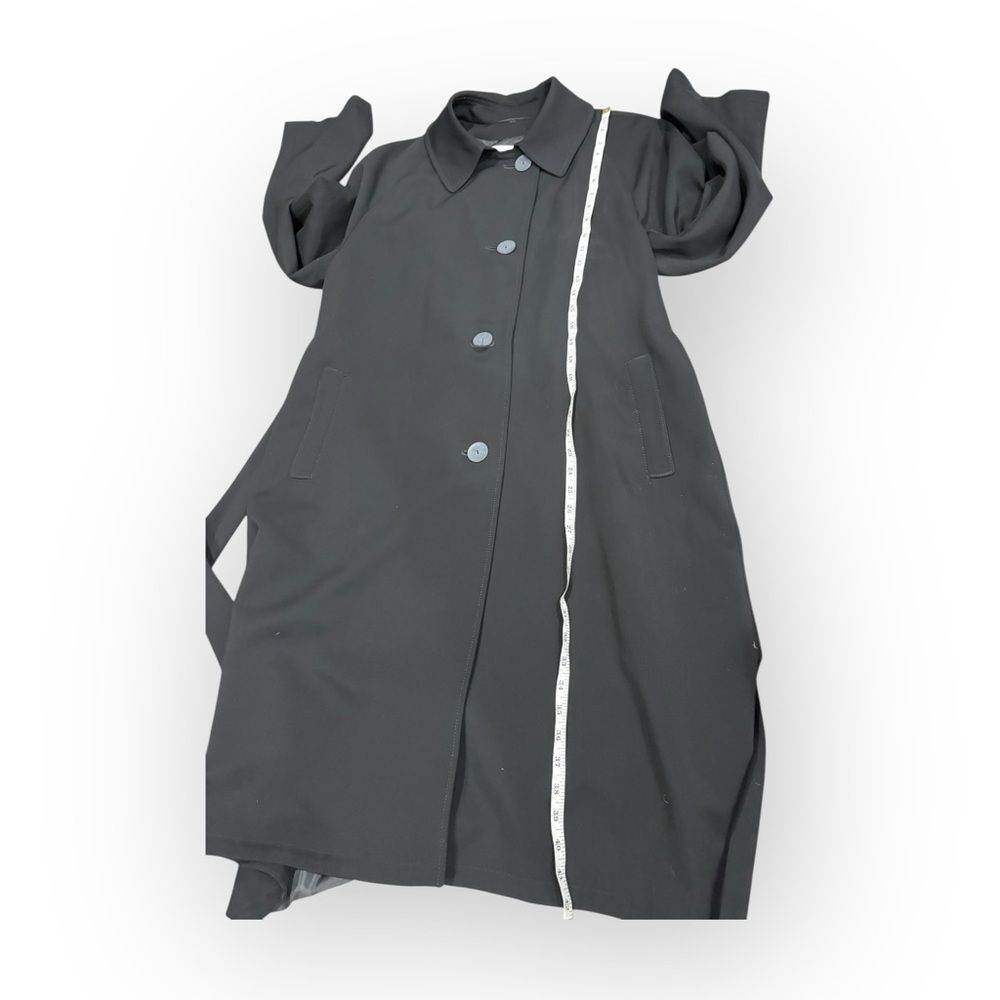 ERICH FEND Long Black Belted Trench Coat Women’s Size 14 US - Picture 13 of 13